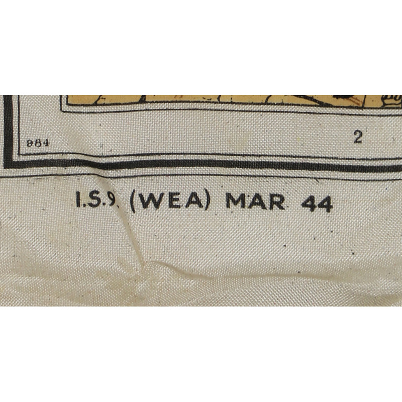 Carte en rayonne, ZONES OF FRANCE, MI9, 1944