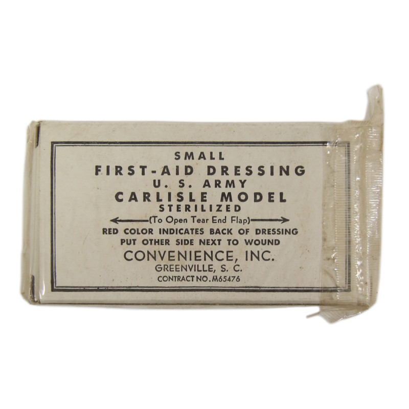 Dressing, First-Aid, Small, US Army, Carlisle Model, CONVENIENCE, Inc., M65476