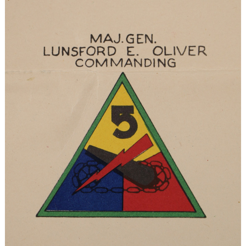 Carte, ADVANCE OF THE 5TH ARMORED VICTORY DIVISION - RHINE RIVER TO THE ELBE, 1945