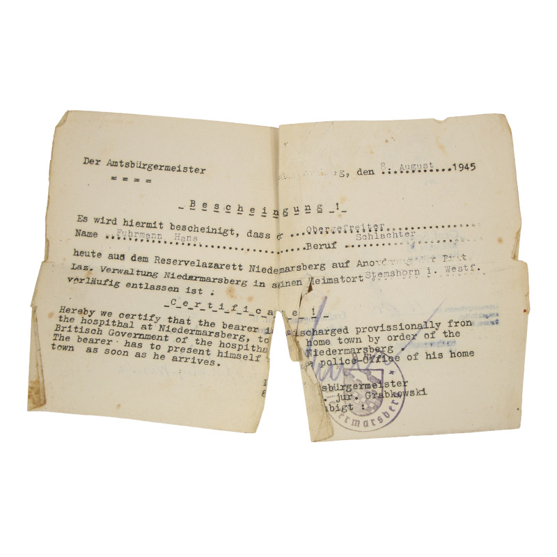 Soldbuch, Ob. Gefr. Hans Fuhrmann, Heer, 83. Infanterie-Division, Front de l'Est