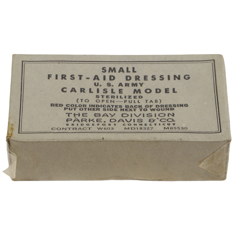 Pansement, Small First-Aid, US Army, Carlisle, THE BAY DIVISION - PARKE, DAVIS & CO., M65530