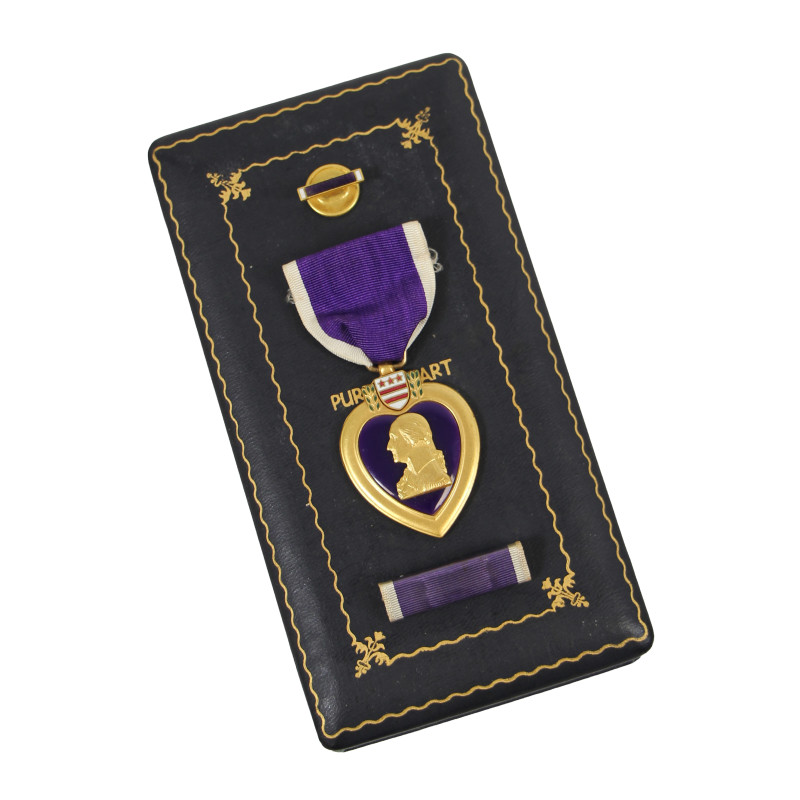 Medal, Purple Heart, Pfc. Alcus Simpler, Hq. Bat., 56th Field Art. Bn., 8th Infantry Division, KIA, July 19, 1944