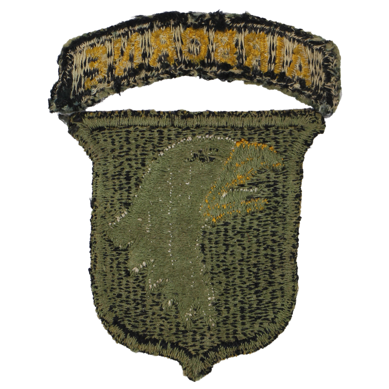 Patch, 101st Airborne Division, Type 6, White Tongue, Green back 1943