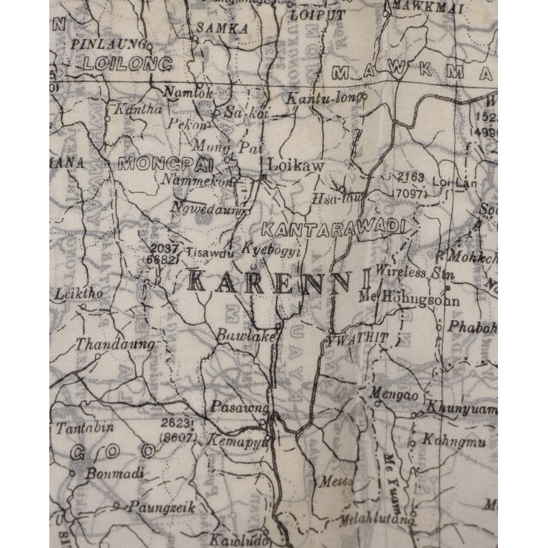 Carte d'évasion en soie, MI 9, LOWER BURMA AND SIAM