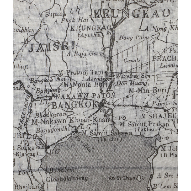 Carte d'évasion en soie, MI 9, LOWER BURMA AND SIAM