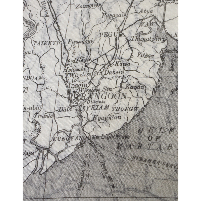 Carte d'évasion en soie, MI 9, LOWER BURMA AND SIAM