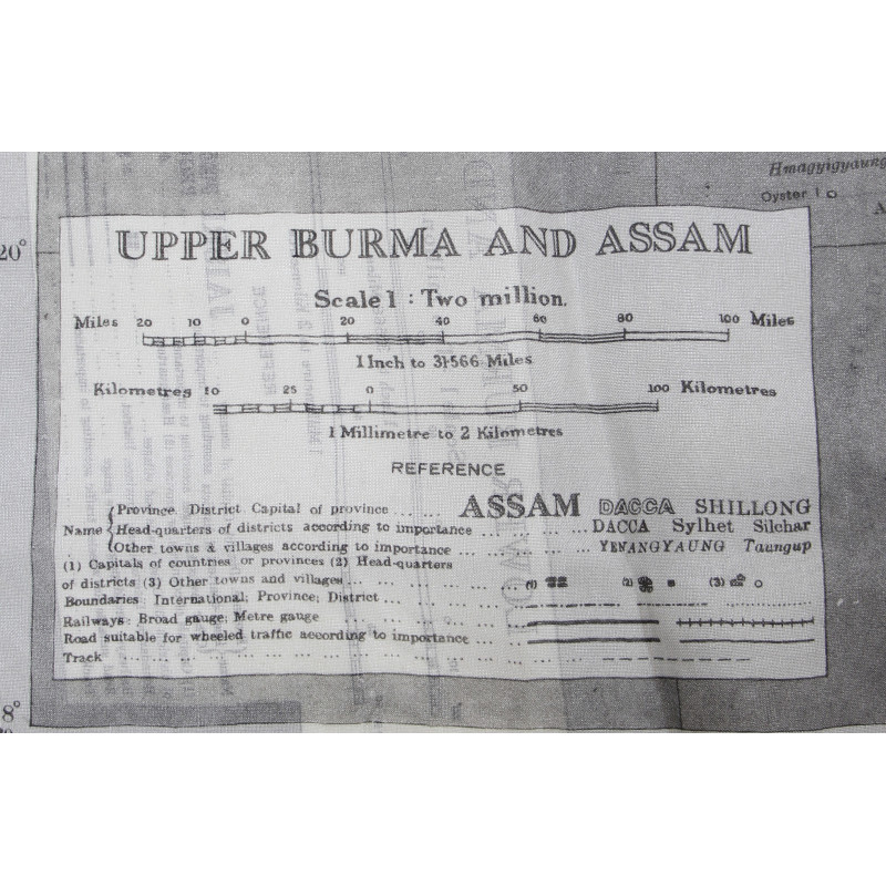 Carte d'évasion en soie, MI 9, LOWER BURMA AND SIAM
