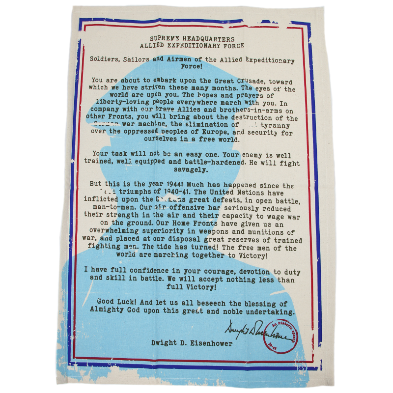 Tea towel, Einsenhower's speeech Coyotte, 50 x 70 cm