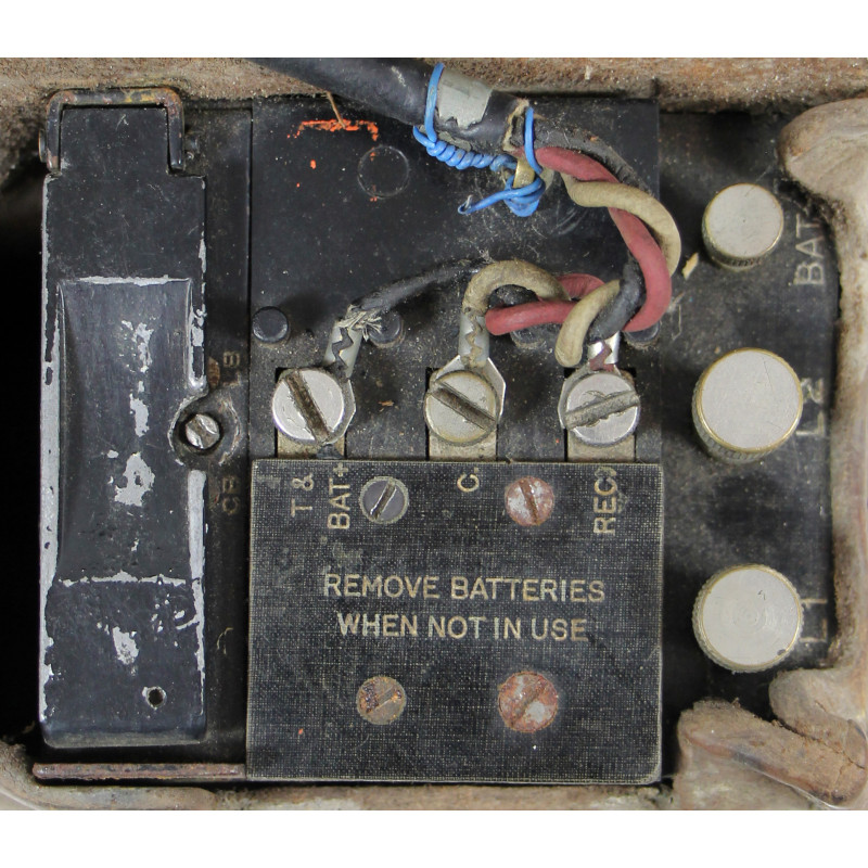 Téléphone de campagne EE-8-A, Signal Corps, avec sacoche en cuir