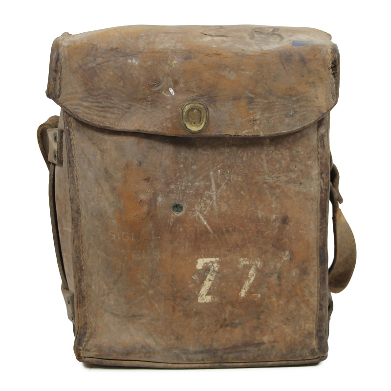 Téléphone de campagne EE-8-A, Signal Corps, avec sacoche en cuir