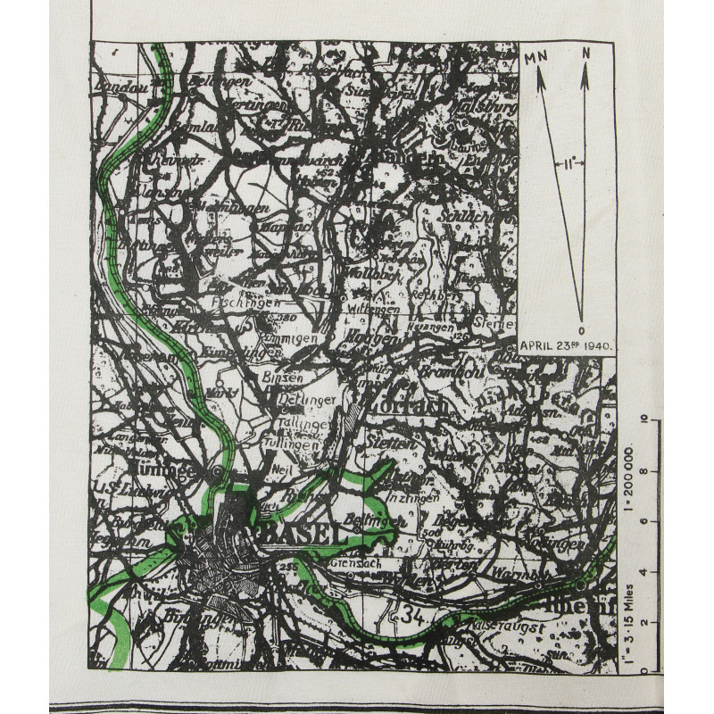 Map, Escape, Silk, MI 9, Germany, 1940