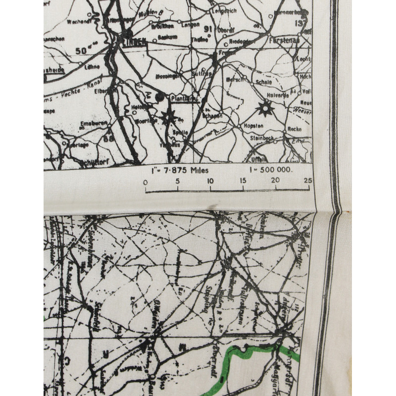 Carte d'évasion en soie, MI 9, Allemagne, 1940