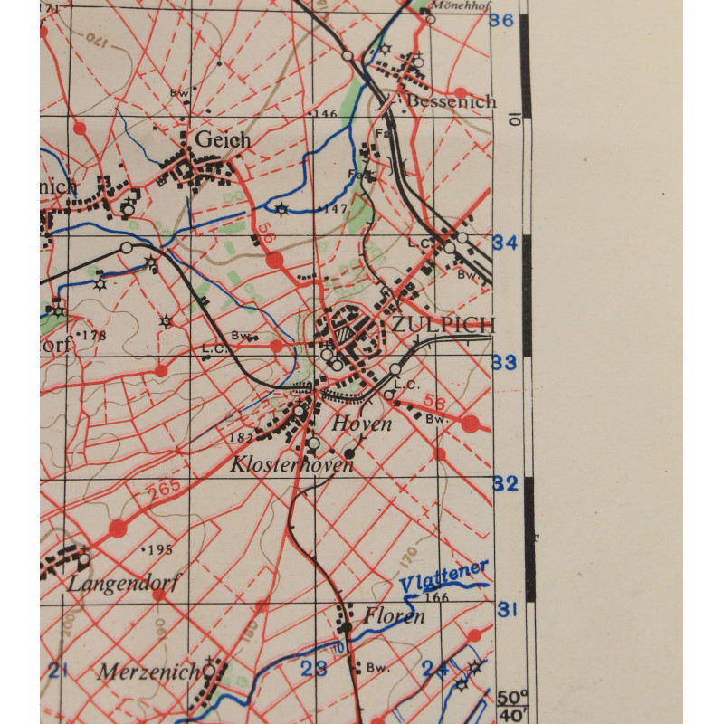 Carte alliée, SCHLEIDEN, Allemagne, 1945