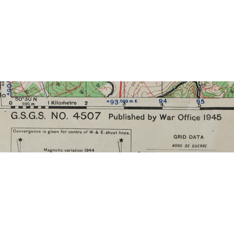 Carte alliée, SCHLEIDEN, Allemagne, 1945