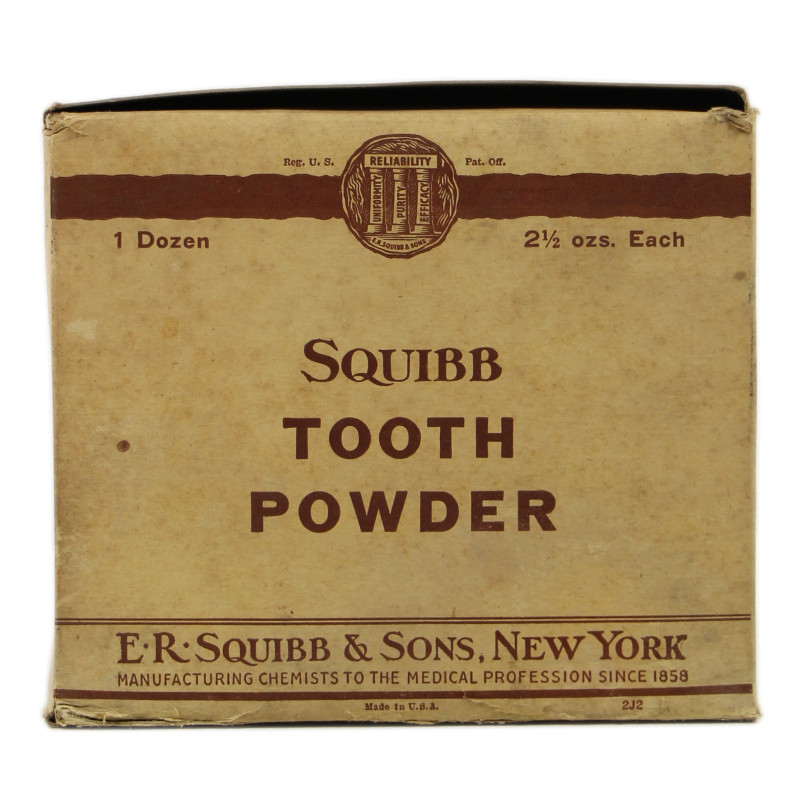 Dentifrice en poudre, E.R. SQUIBB & SONS, Wartime Conservation Container