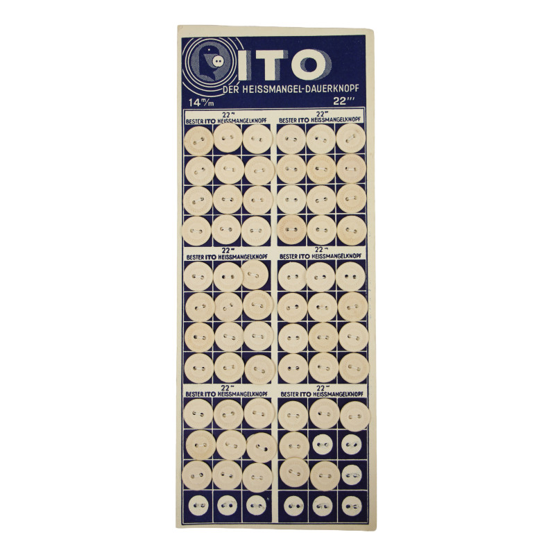 Planche de boutons, allemand, 14 mm, ITO, PRIMA