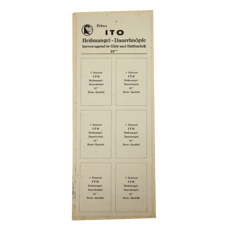 Planche de boutons, allemand, 14 mm, ITO, PRIMA