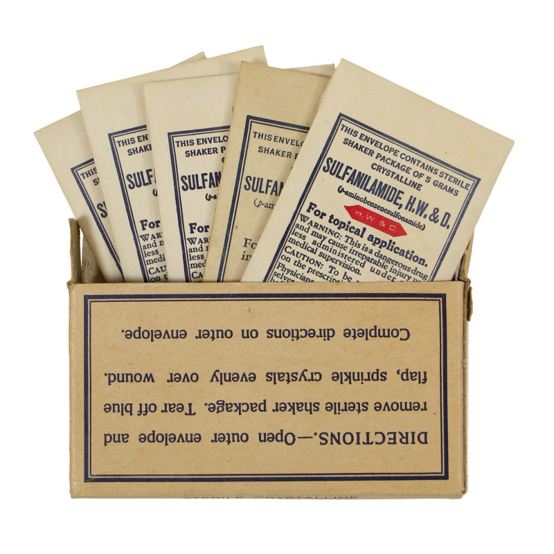 Boîte de sachets de sulfanilamides, Hynson, Westcott & Dunning, Inc.