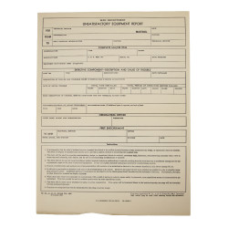 Formulaire de non-satisfaction de l'équipement, US Army, 1944