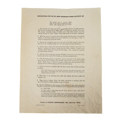 Instructions, Sheet, for use of Army expendable blood recipient set, 1945