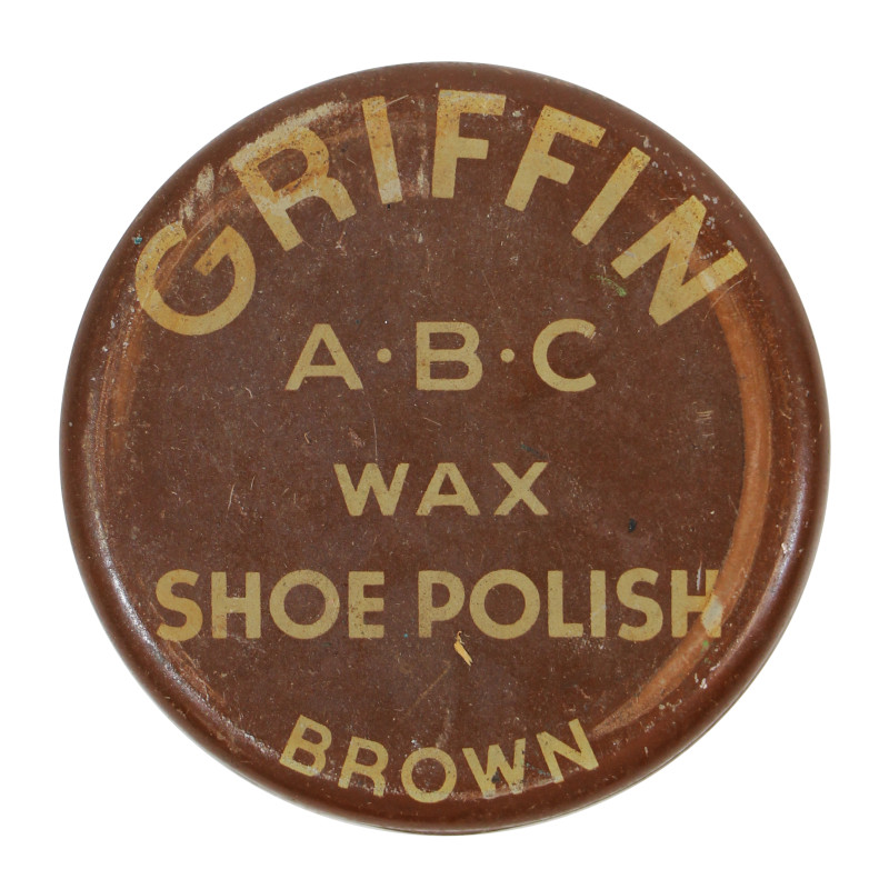Boîte de cirage, Griffin, A-B-C Wax Shoe Polish, Brown, vide