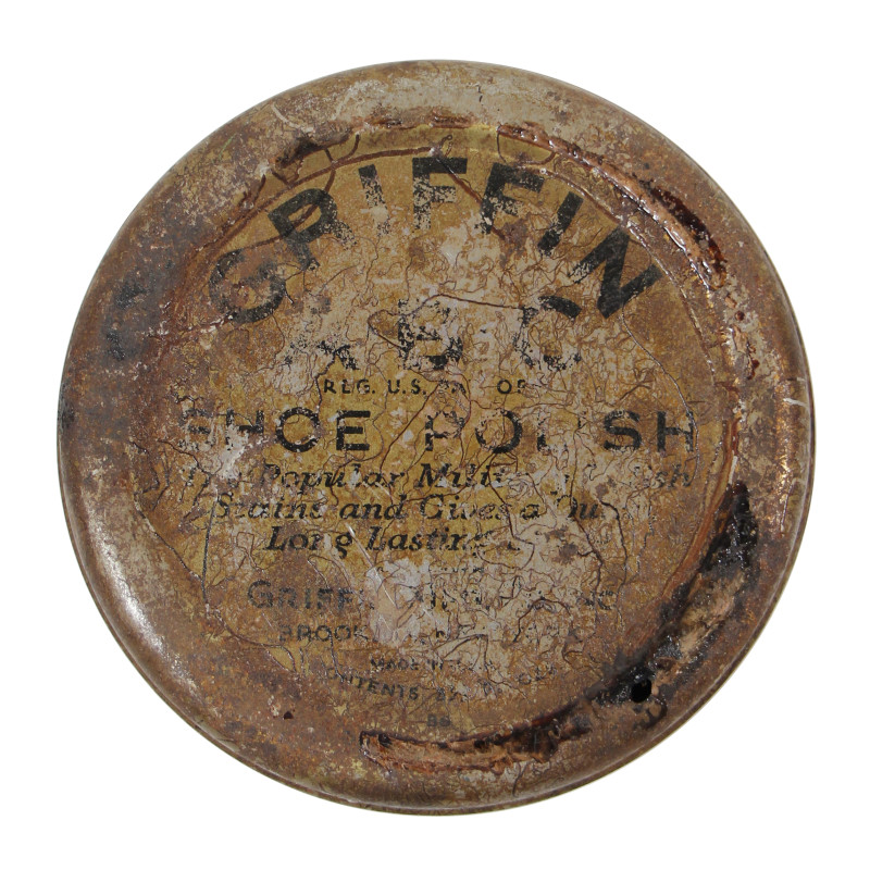 Boîte de cirage, Griffin, A-B-C Wax Shoe Polish, Brown, vide