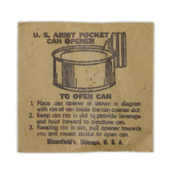 Ouvre-boîte P-38, Bloomfield's, US Army, neuf