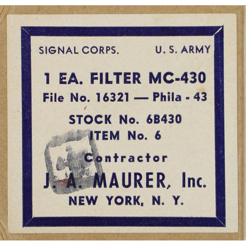 Filtre pour jumelles, MC-430, lampe de signalisation SE-11 (M-227), 1943