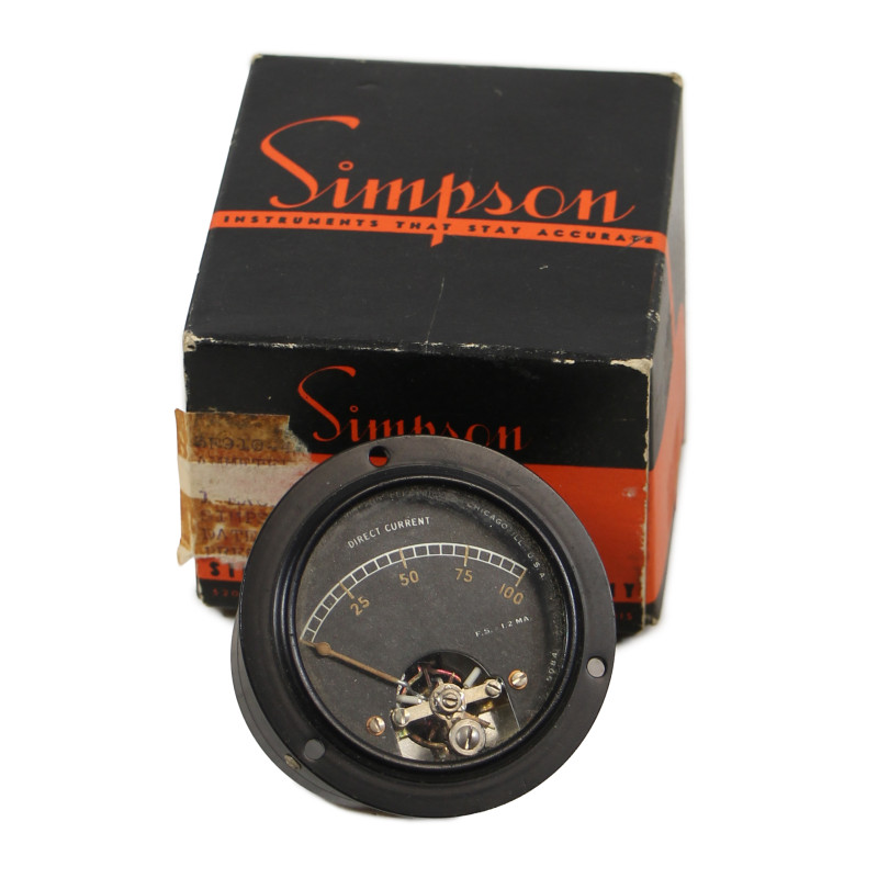 Ammeter, Simpson Electric Co., USAAF, in Box