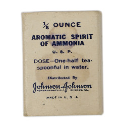 Fiole médicale, ammoniaque, ⅛ ounce, Johnson & Johnson