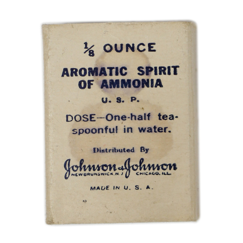 Vial, Aromatic Spirit of Ammonia, ⅛ ounce, Johnson & Johnson