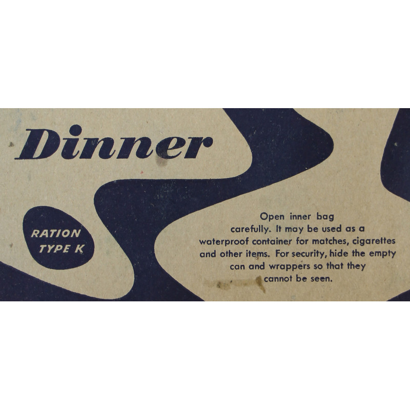 Ration, Type K, Dinner, complète, 1944, état neuf