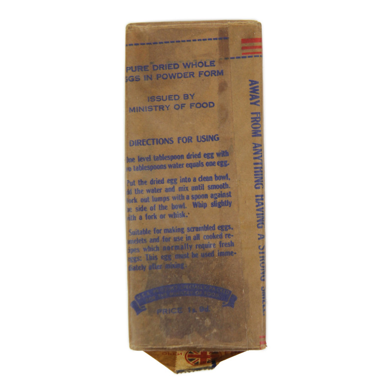 Boîte d'oeufs en poudre, ration