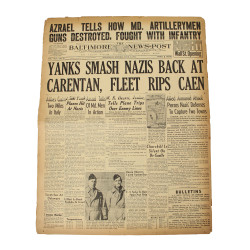 Journal, The Baltimore News-Post, YANKS SMASH NAZIS BACK AT CARENTAN, 14 juin 1944