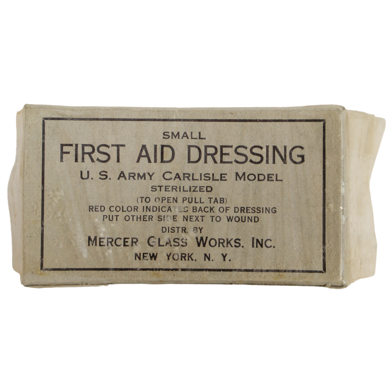 First-aid dressing, Small, Carlisle Model, MERCER GLASS WORKS Inc.