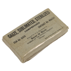 Bandage, Gauze, Sublimated, Sterilized, Item No. 92070, janvier 1943