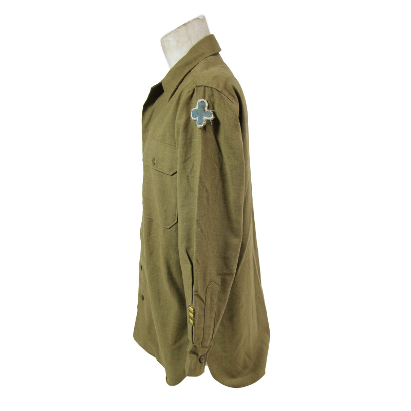 Chemise moutarde, 15 ½ x 33, 1943, 88th Inf. Div., fabrication italienne