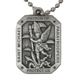 Médaillon religieux catholique, Saint-Michel, Paratroopers, dog tags