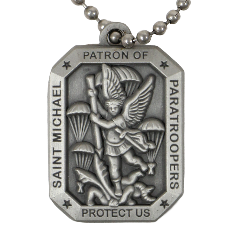 Médaillon religieux catholique, Saint-Michel, Paratroopers, dog tags