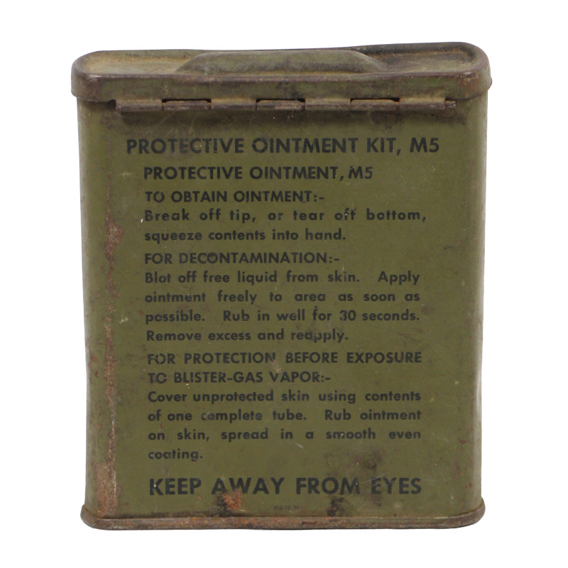 Boîte de pommade de protection, Protective Ointment, M5, 1er type, vide