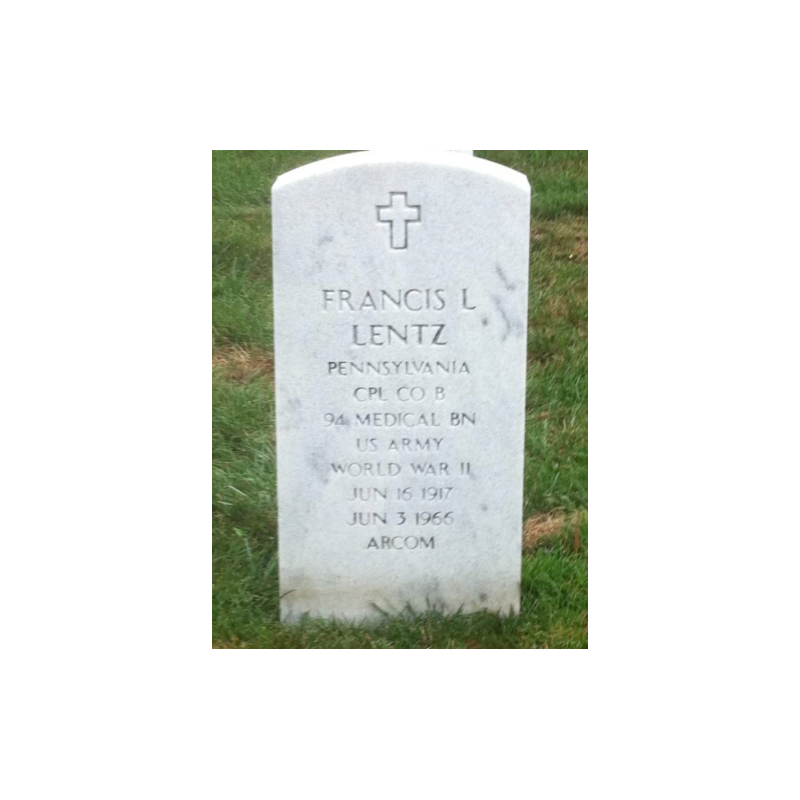 Dog Tag, Cpl. Francis Lentz, Co. B, 94th Medical Gas Treating Bn., ETO