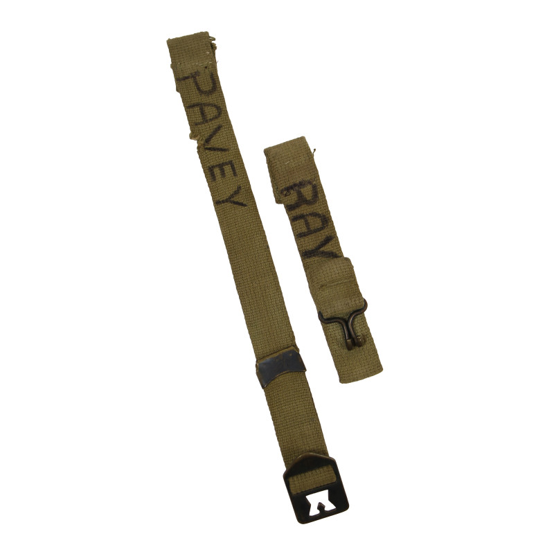 Jugulaire en toile pour casque M1, Sgt. Ray Pavey, Co. E, 1303rd Engineer General Service Regiment, ETO & PTO