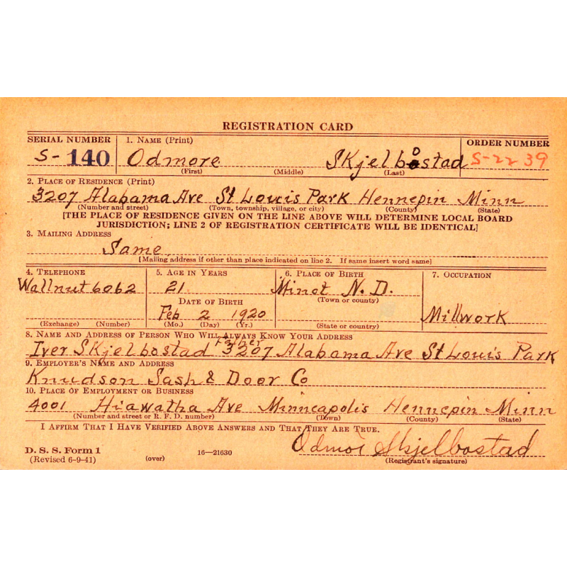 Bag, Personal Belongings, 1st Lt. Odmor Skjelbostad, 361th FS, 356th FG, 8th Air Force, USAAF, ETO