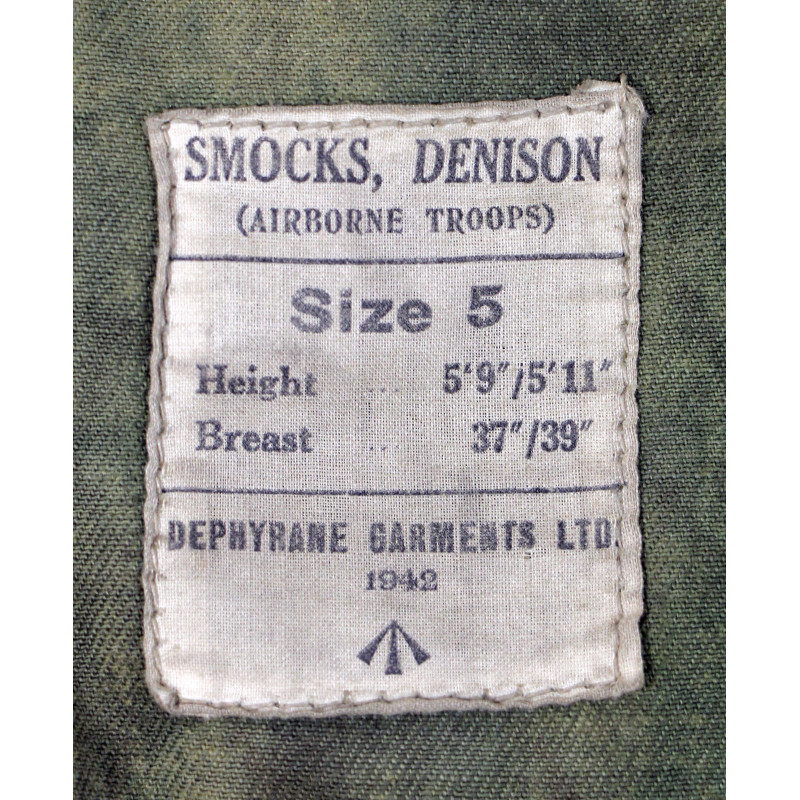 Blouse de saut britannique, Denison Smock, 1er type, DEPHYRANE GARMENTS LTD. 1942, Size 5