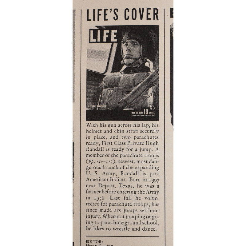 Magazine LIFE, 12 mai 1941, "U.S. Army Parachutist"