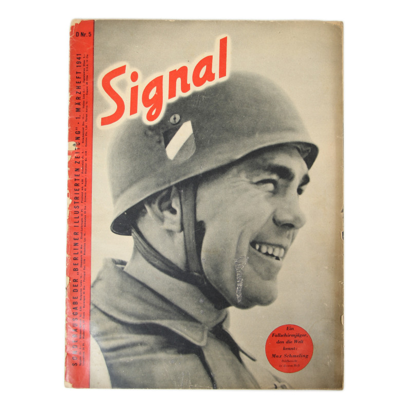 Magazine, Signal, numéro 5, 1er mars 1941, Fallschirmjäger, Max Schmeling, édition allemande