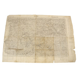 Carte allemande, Coutances, 1941, annotée, Grenadier-Regiment 957, 363. Infanterie-Division, Poche de Falaise