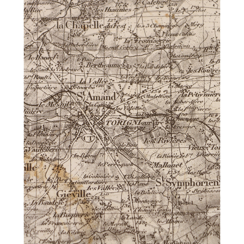 Carte allemande, Coutances, 1941, annotée, Grenadier-Regiment 957, 363. Infanterie-Division, Poche de Falaise