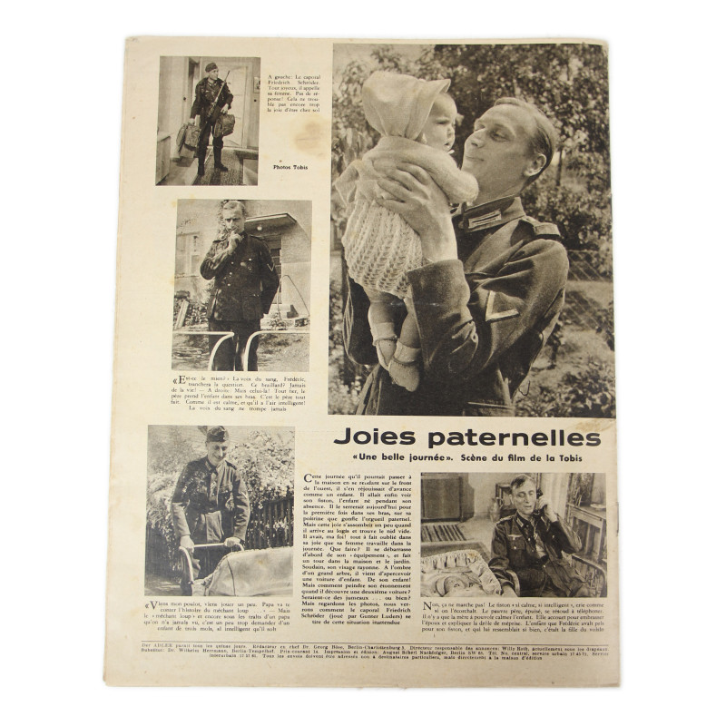 Magazine, Der Adler, July 13, 1943, Fallschirmjäger, French Edition
