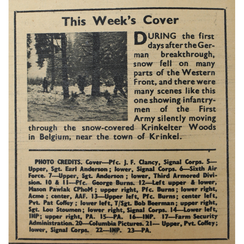 Magazine YANK, Continental Edition, 7 janvier 1945